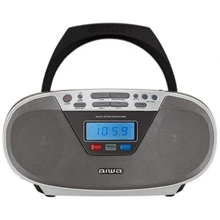 Aiwa BBTU-400SL Boombox Plateada con CD, Bluetooth, Radio FM y USB Aiwa BBTU-400SL Boombox Plateada con CD, Bluetooth, Radio FM y USB